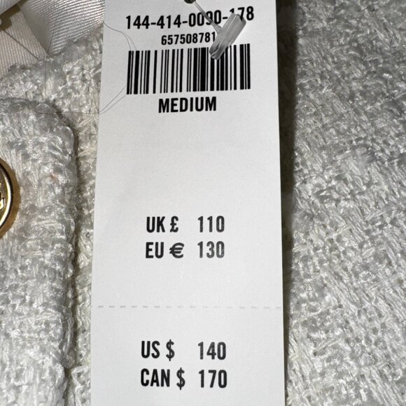 NWT Abercrombie & Fitch Ivory Blazer with Gold Hardware Size Medium - Picture 14 of 14